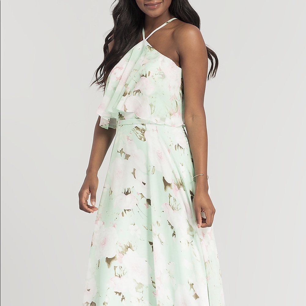Kleinfeld- Mint Floral Dress- Size 2